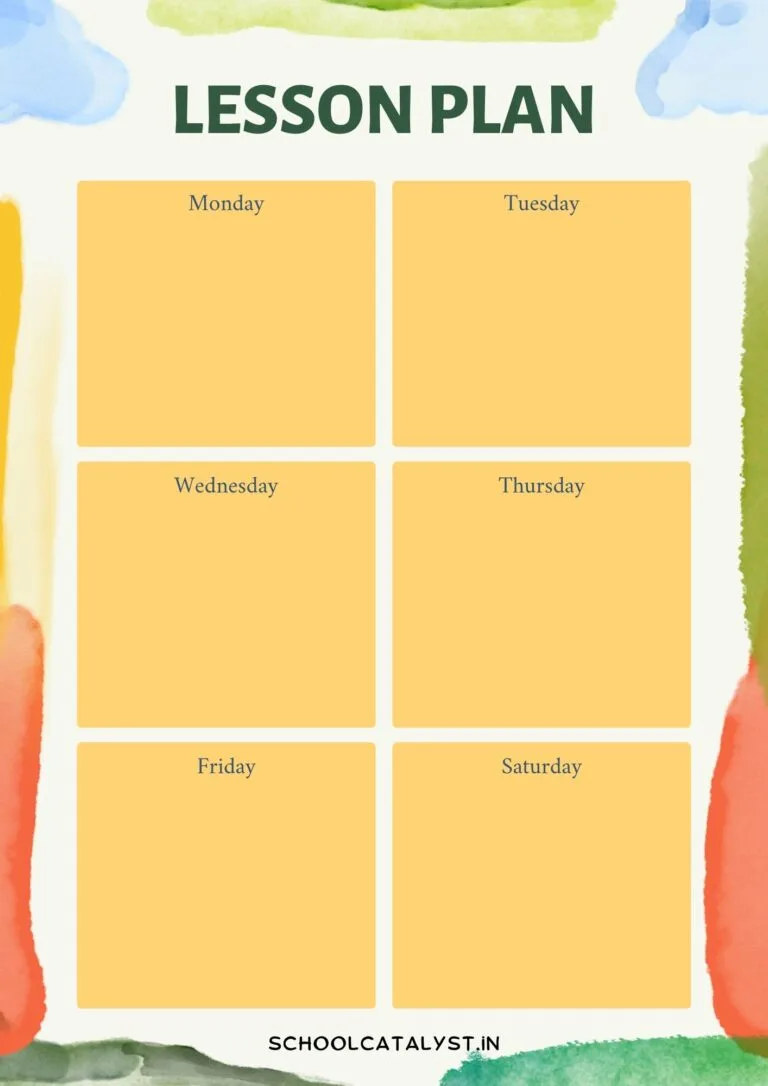 Lesson Plan template School Catalyst