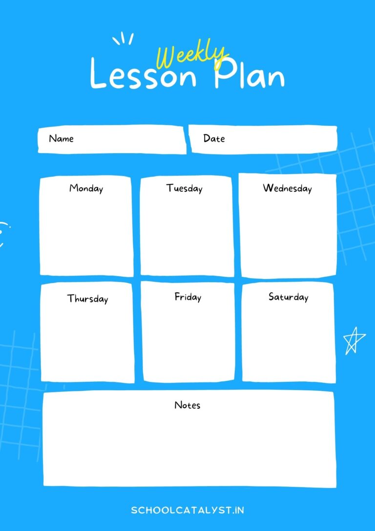 Lesson Plan template School Catalyst