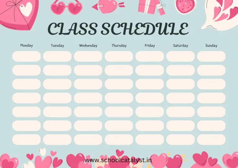 Class Schedule Template School Catalyst