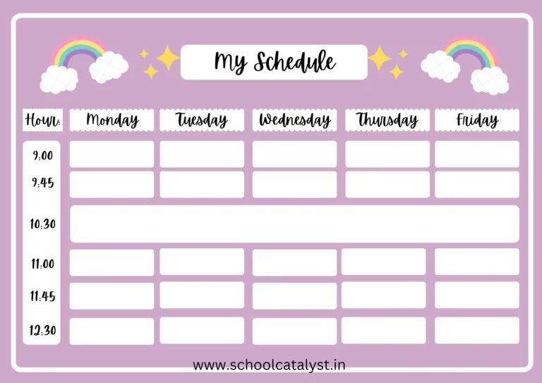 Class Schedule Template School Catalyst
