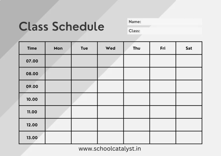 Class Schedule Template School Catalyst