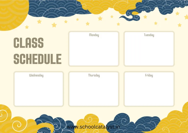Class Schedule Template School Catalyst