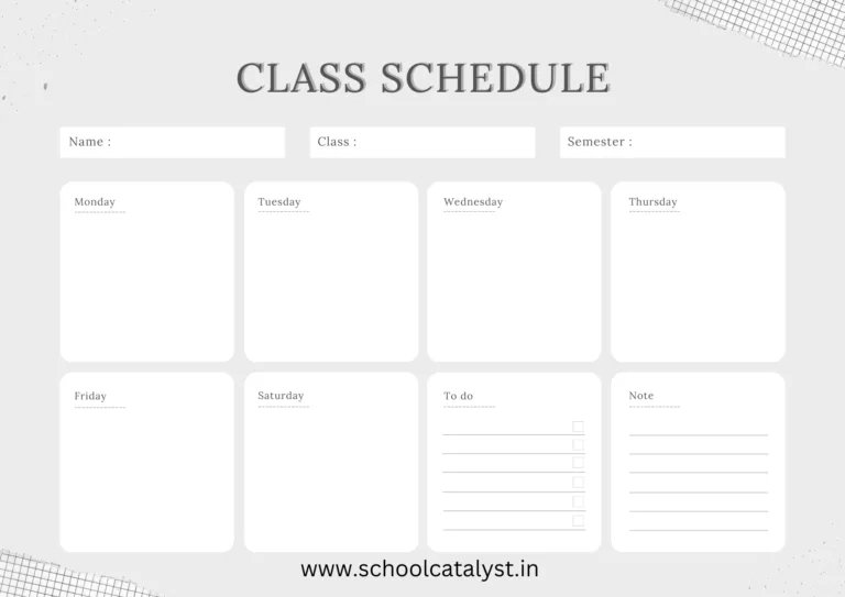 Class Schedule Template School Catalyst