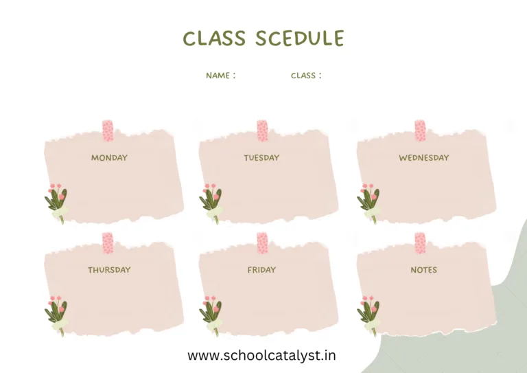 Class Schedule Template School Catalyst