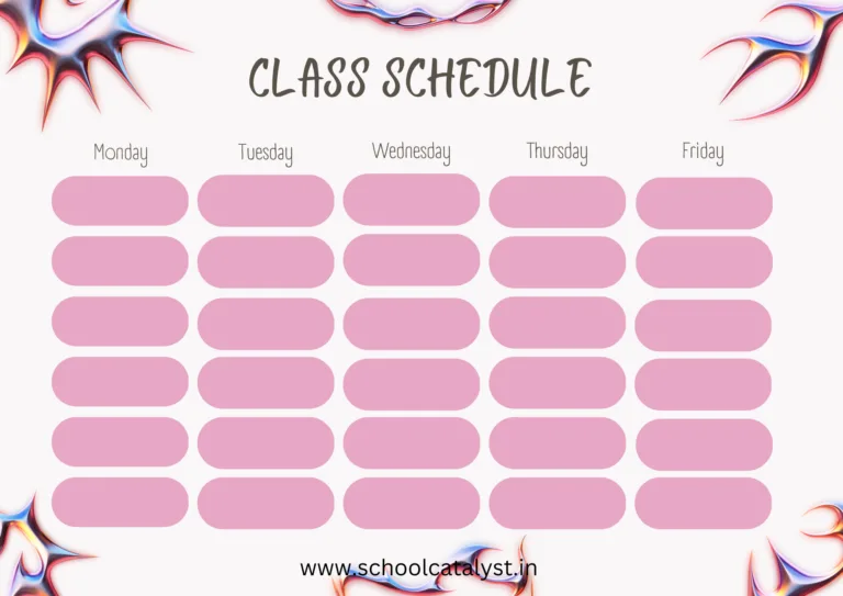 Class Schedule Template School Catalyst