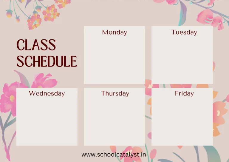 Class Schedule Template School Catalyst