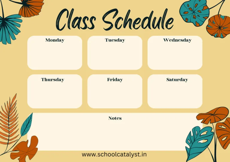 Class Schedule Template School Catalyst