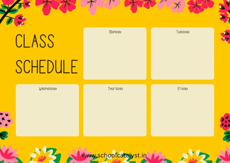Class Schedule Template School Catalyst
