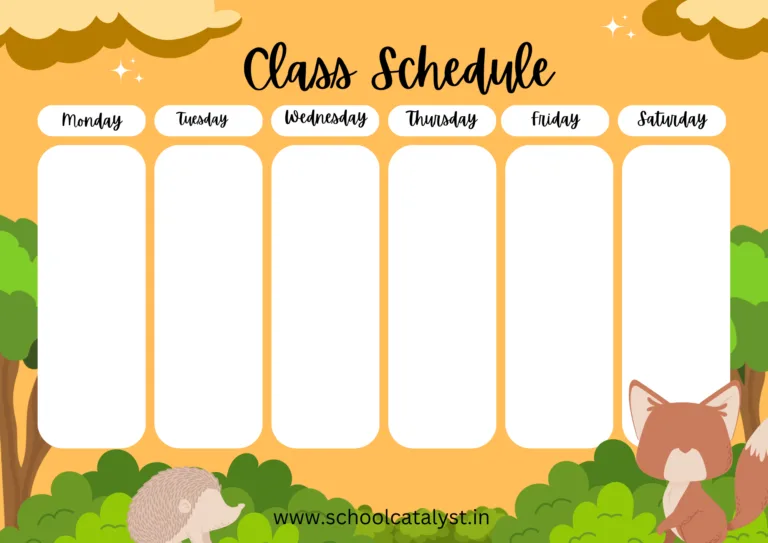 Class Schedule Template School Catalyst