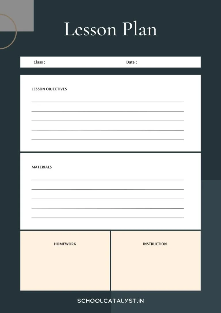 Lesson Plan template School Catalyst