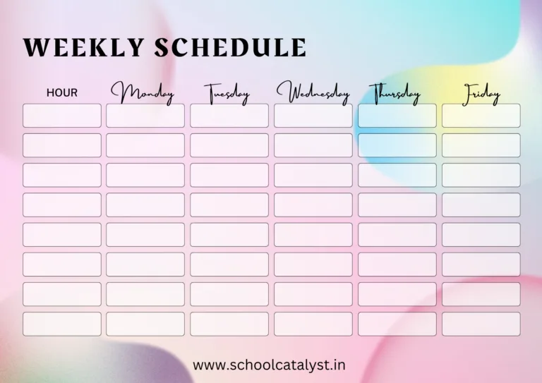 Class Schedule Template School Catalyst