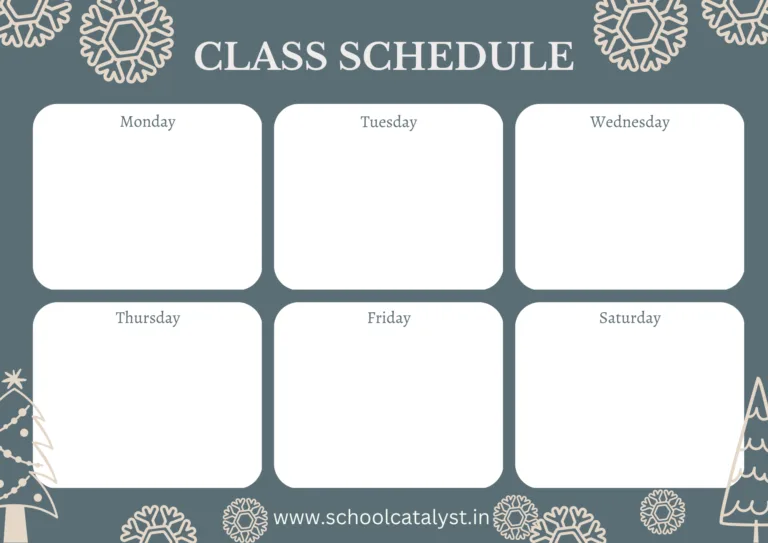 Class Schedule Template School Catalyst