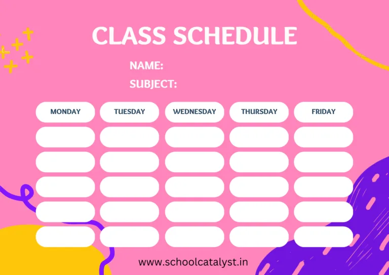 Class Schedule Template School Catalyst