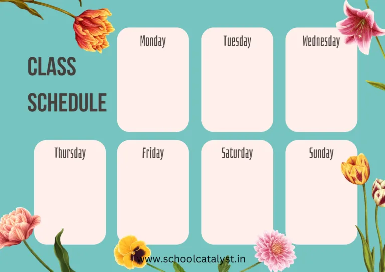 Class Schedule Template School Catalyst