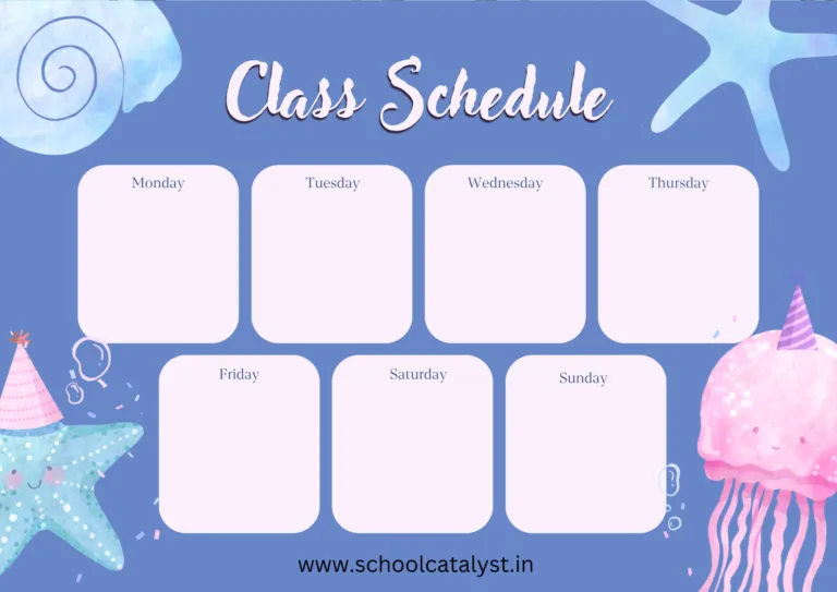 Class Schedule Template School Catalyst