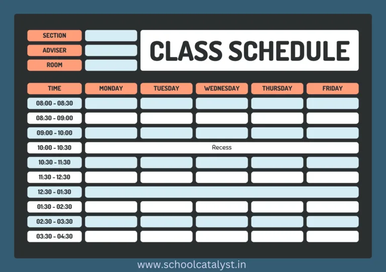 Class Schedule Template School Catalyst