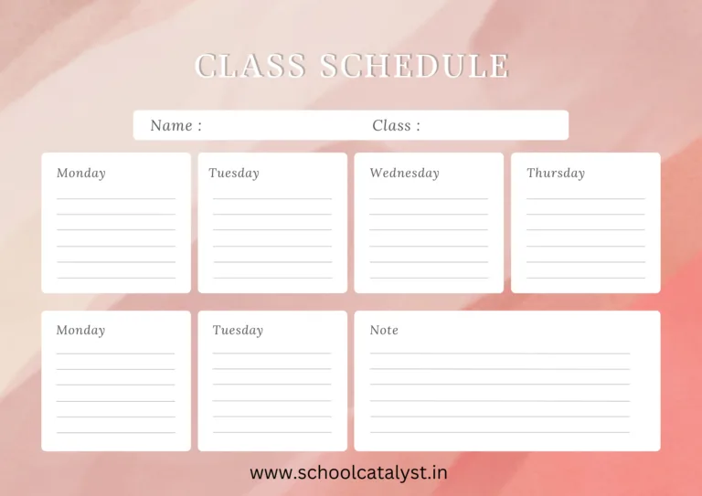 Class Schedule Template School Catalyst