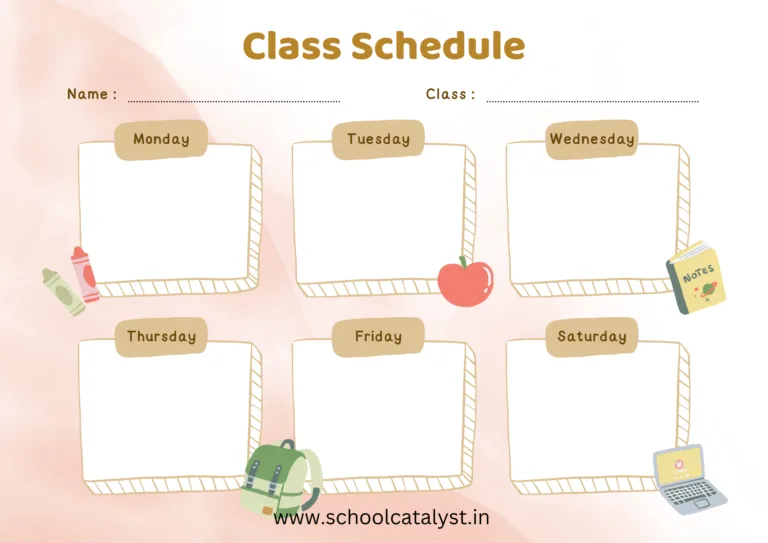 Class Schedule Template School Catalyst