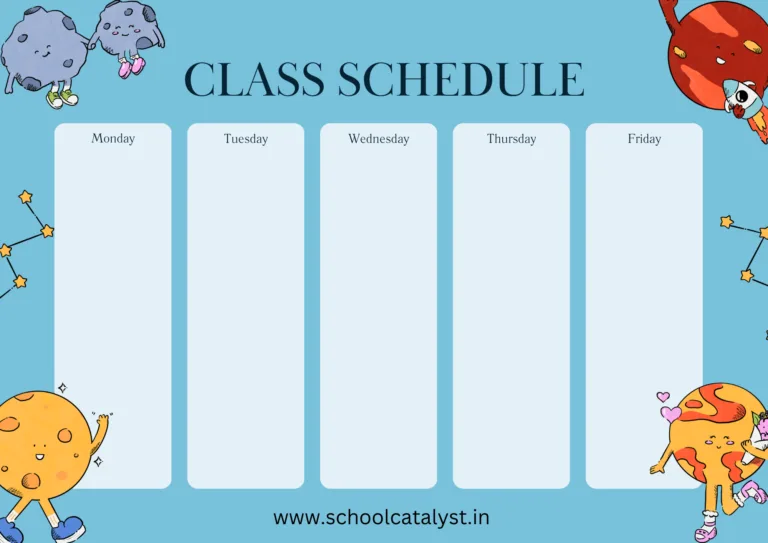 Class Schedule Template School Catalyst