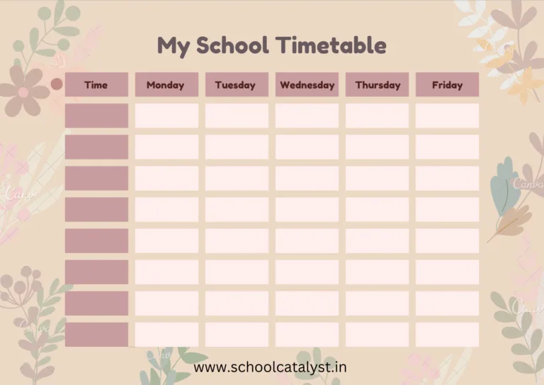 Class Schedule Template School Catalyst
