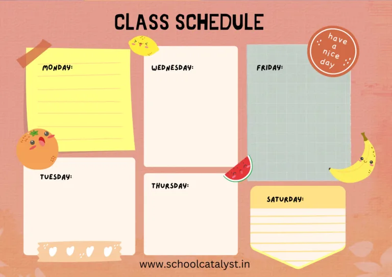 Class Schedule Template School Catalyst