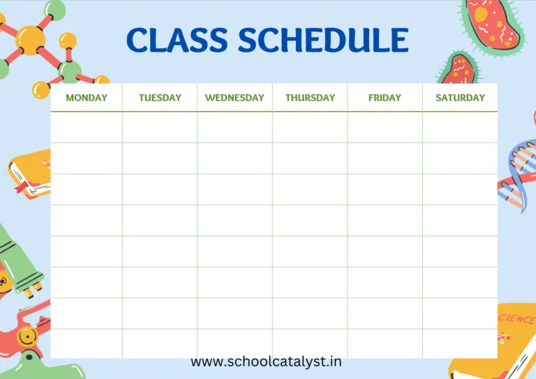 Class Schedule Template School Catalyst