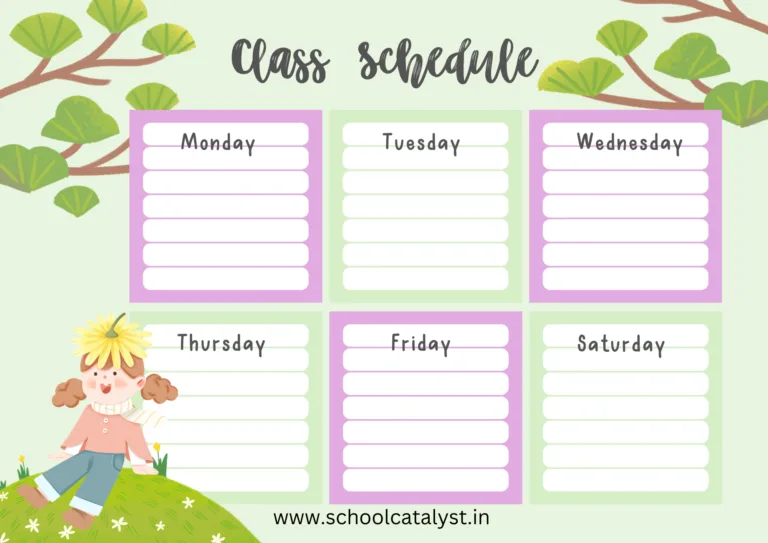Class Schedule Template School Catalyst