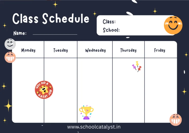 Class Schedule Template School Catalyst