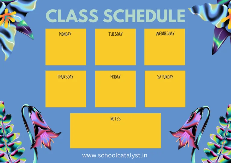 Class Schedule Template School Catalyst