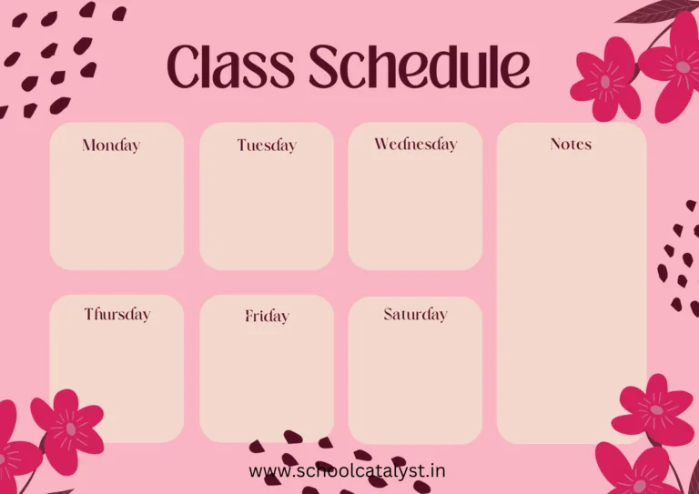 Class Schedule Template School Catalyst