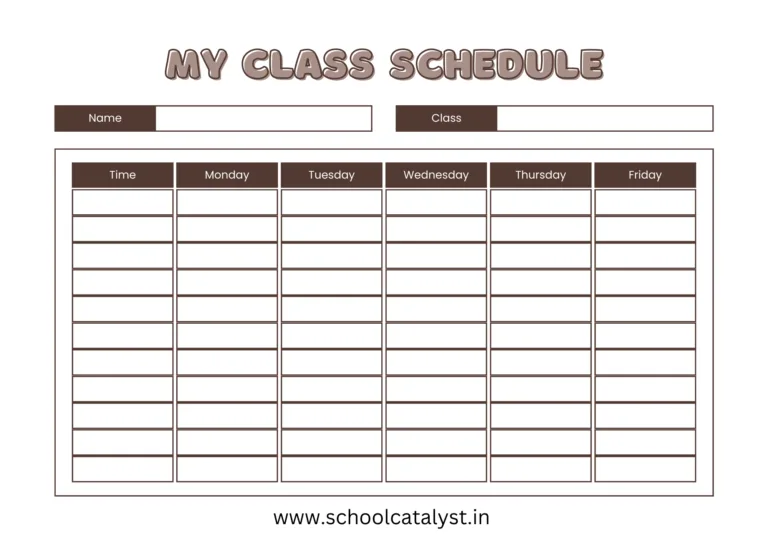 Class Schedule Template School Catalyst