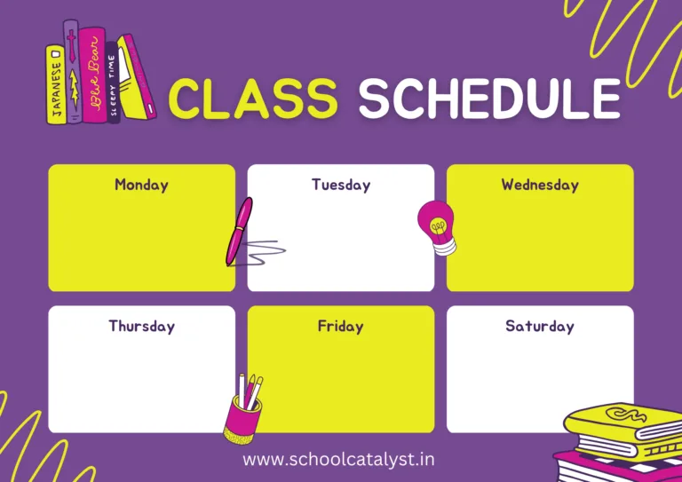 Class Schedule Template School Catalyst