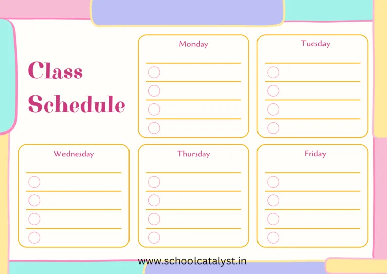 Class Schedule Template School Catalyst