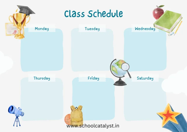 Class Schedule Template School Catalyst